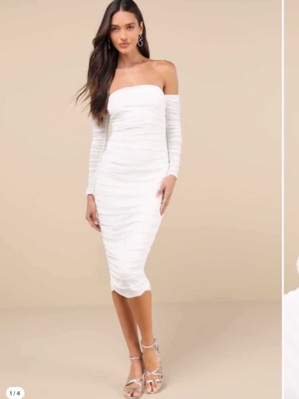 LULUS Bridal Bachelorette Engagement Bridal Shower Sexy Bodycon Mesh Midi Dress